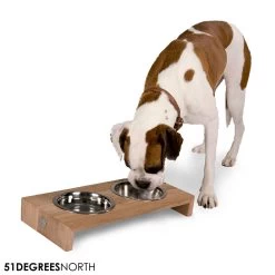 51 Degrees North Double Voerbak Teak -Happy Paws Verkoop 51 degrees north double voerbak teak 210362 1000 none