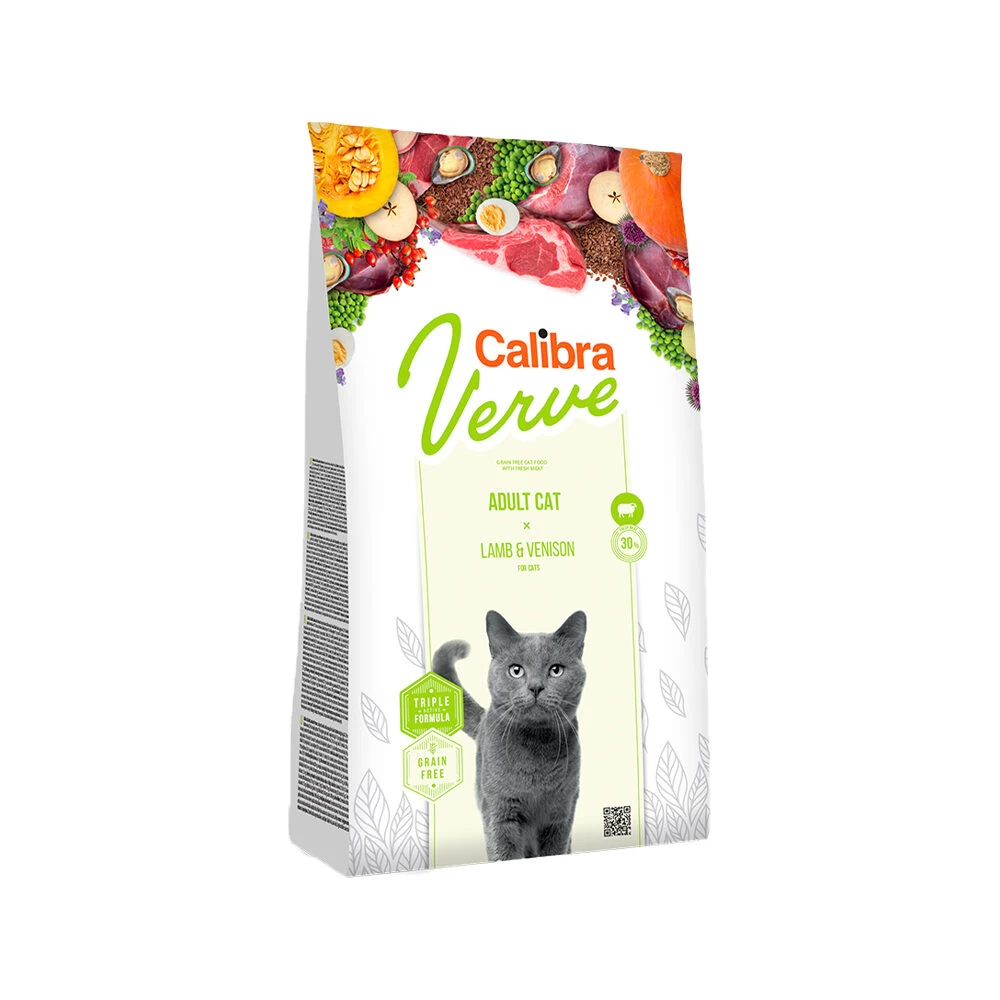 Calibra Verve Graanvrij Adult 8+ Kattenvoer - Lam En Hert 2 Calibra Verve Graanvrij Adult 8+ Kattenvoer - Lam En Hert - Afbeelding 2