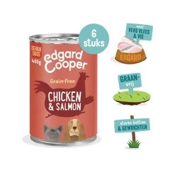 Edgard & Cooper Senior - Kip & Zalm - Blik -Happy Paws Verkoop edgard cooper senior kip zalm blik 173674 1000 none