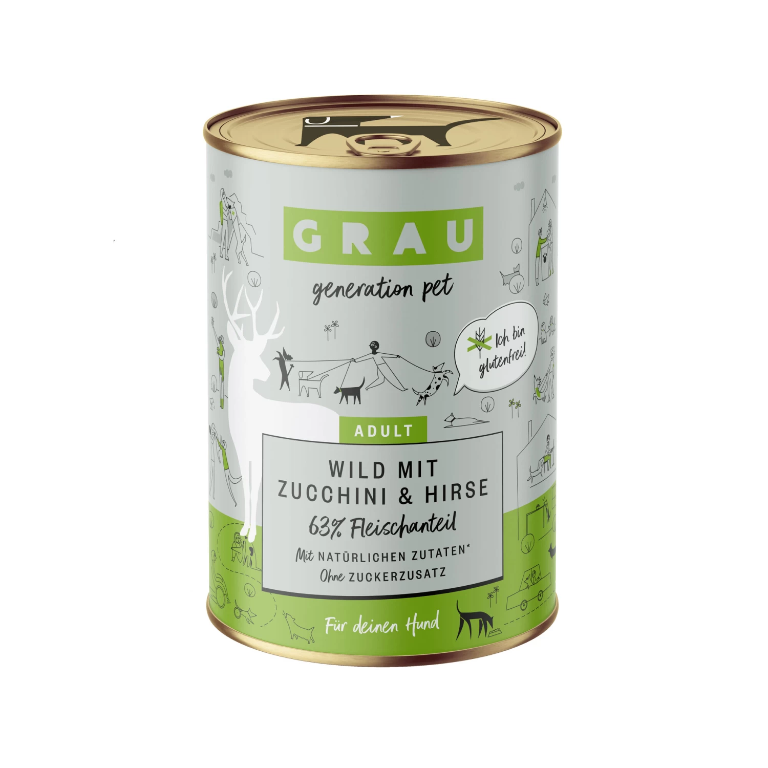 Grau Adult Hondenvoer - Hertenvlees Met Courgette En Gierst - Blik 6 Grau Adult Hondenvoer - Hertenvlees Met Courgette En Gierst - Blik - Afbeelding 6