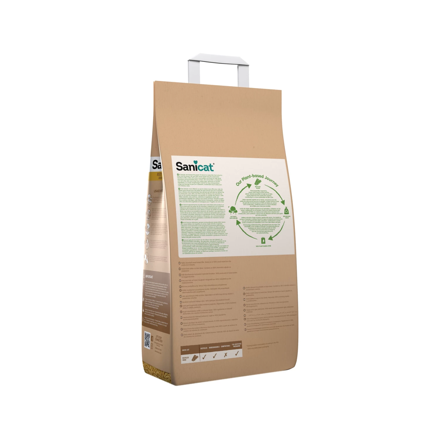 Sanicat Recycled Wood Kattenbakvulling 4 Sanicat Recycled Wood Kattenbakvulling - Afbeelding 4